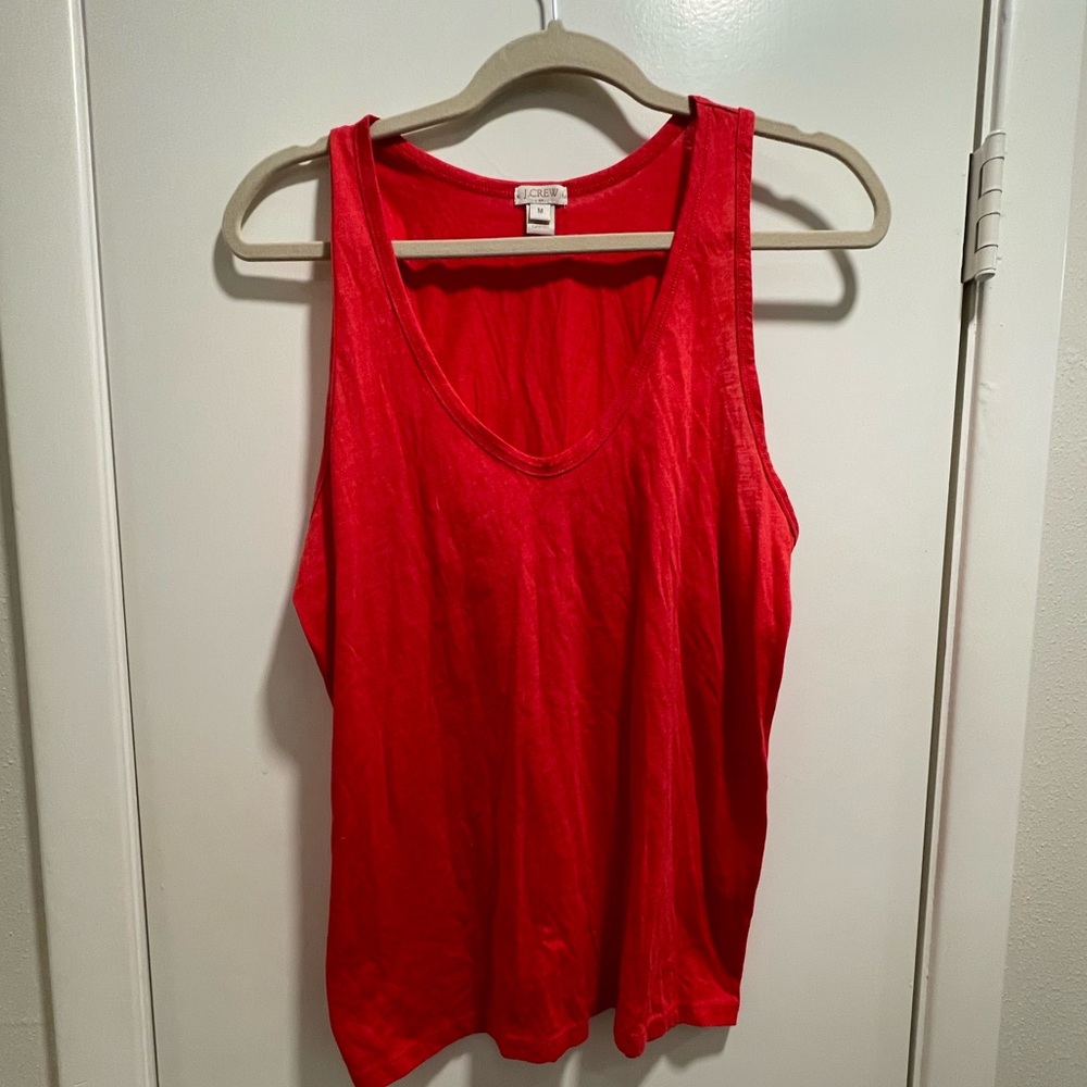 NWOT J. Crew Bright Red Tank Top